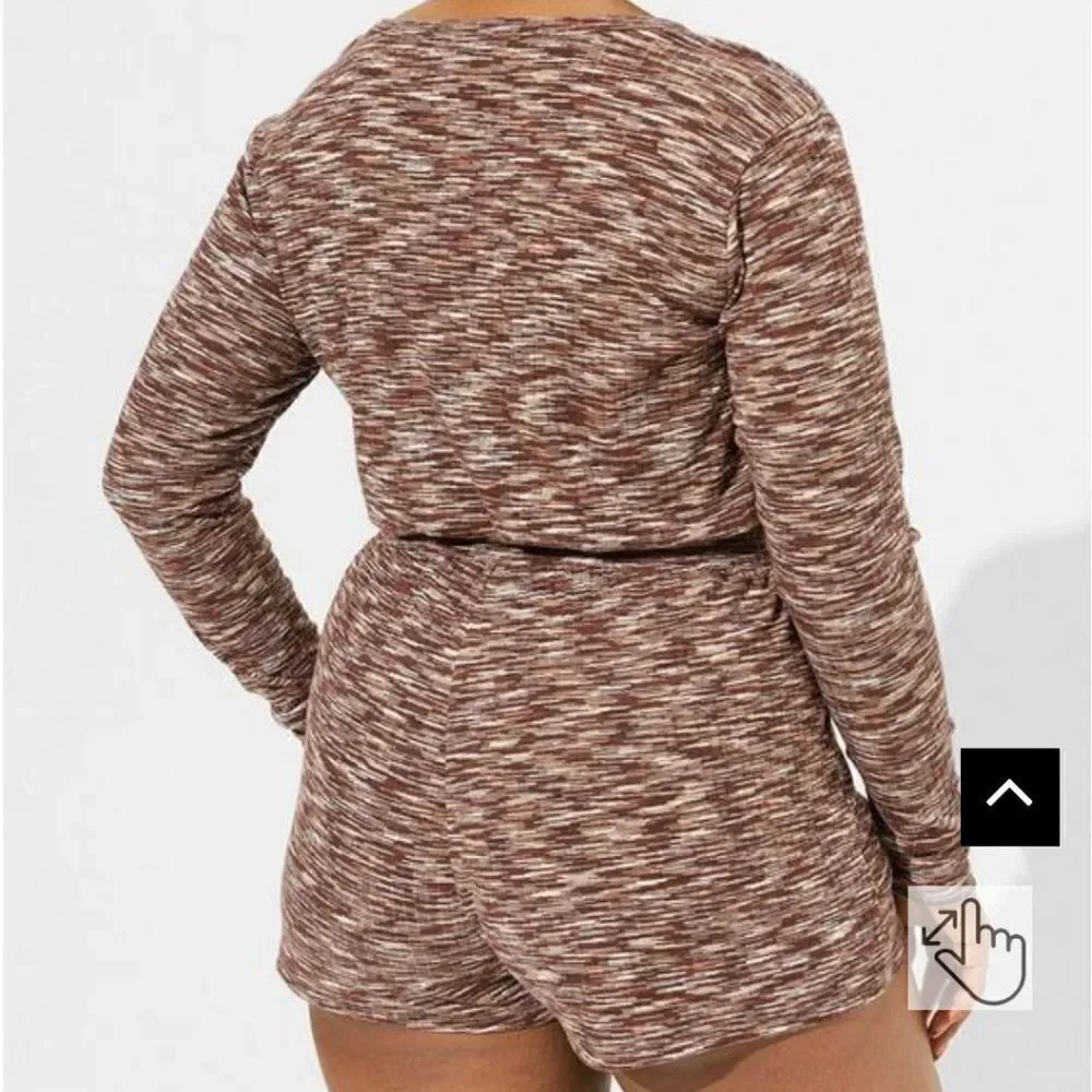 Torrid Hacci Button Front Long Sleeve Lounge Romper New - Picture 3 of 3